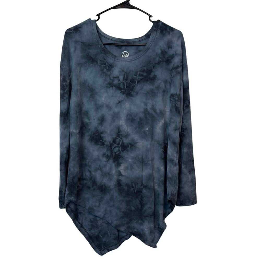 Te Verde Women’s Tie Dye Boho Asymmetrical Long Sleeve Sweater Size L Gray